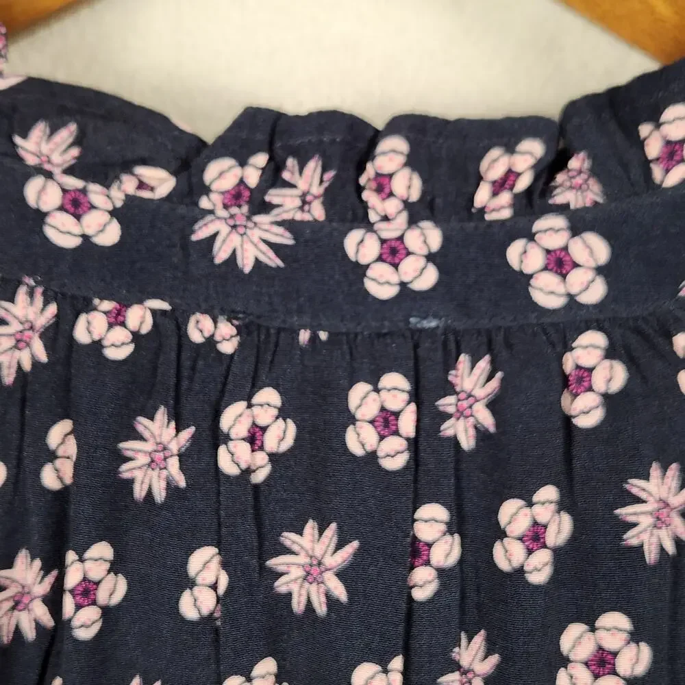 Scotch & Soda Dress Girls SZ 14 Park In Bloom Floral Maxi Dress Blue Long Sleeve